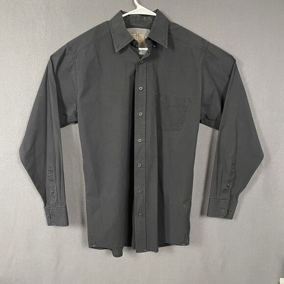 Vintage Panhandle Shirt Men M Black Button Up Western Cowboy USA 90s - Picture 1 of 15